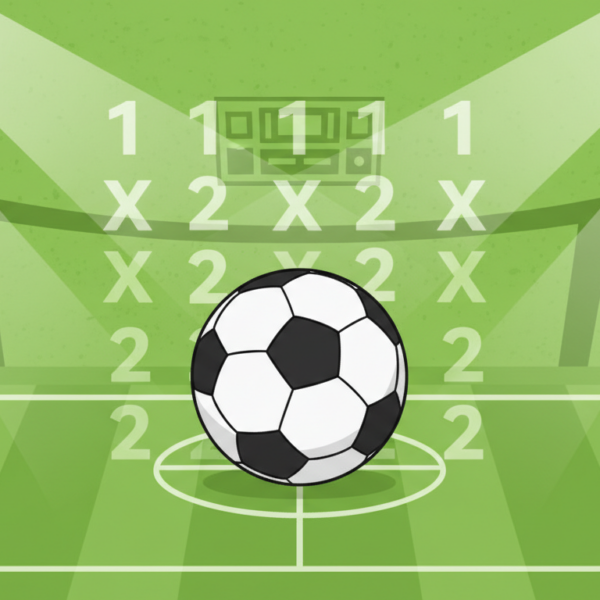La Quiniela - balon de futbol con columnas 1-X-2, marca loteriaresultados.es