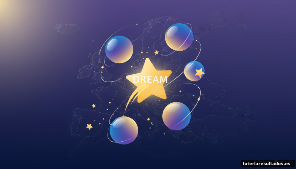 EuroDreams - estrella sobre cielo nocturno europeo, marca loteriaresultados.es
